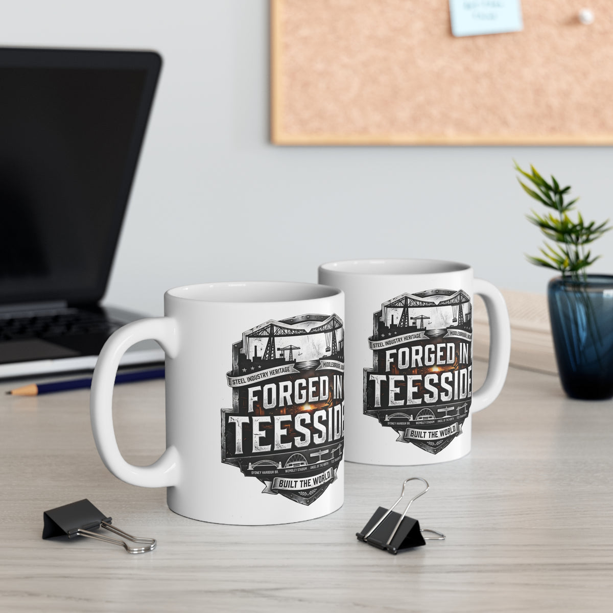 Forged in Teesside Ceramic Coffee Mug – 11oz & 15oz Middlesbrough Industrial Heritage Gift