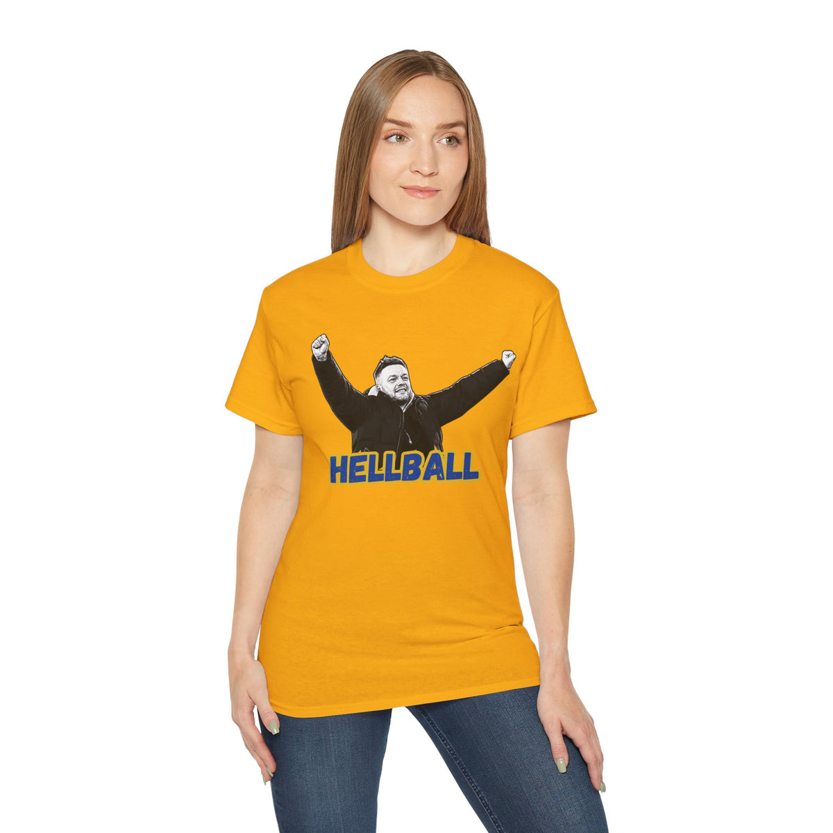 Hellball T‑Shirt — Retro Gaffer Graphic Tee, in Kim we trust