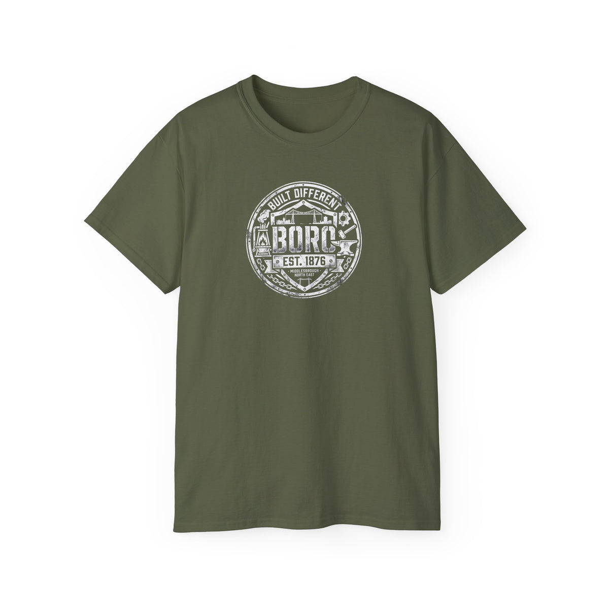 Boro Built Different Emblem T-Shirt — 'BORO Est. 1976' Boro Logo Tee