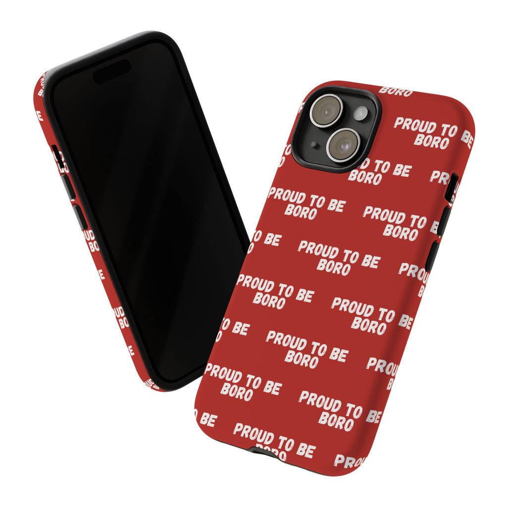 "PROUD TO BE BORO" Phone Case — Red Pattern Tough Case