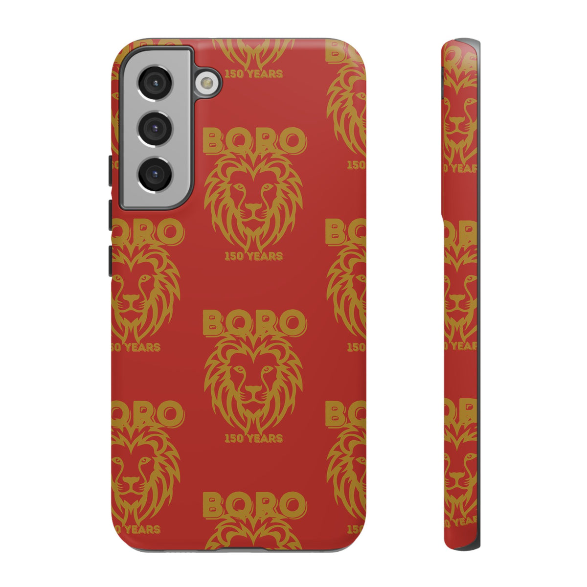 BORO Gold on red Lion Head Phone Case — Red 150 years Pattern Protective Case