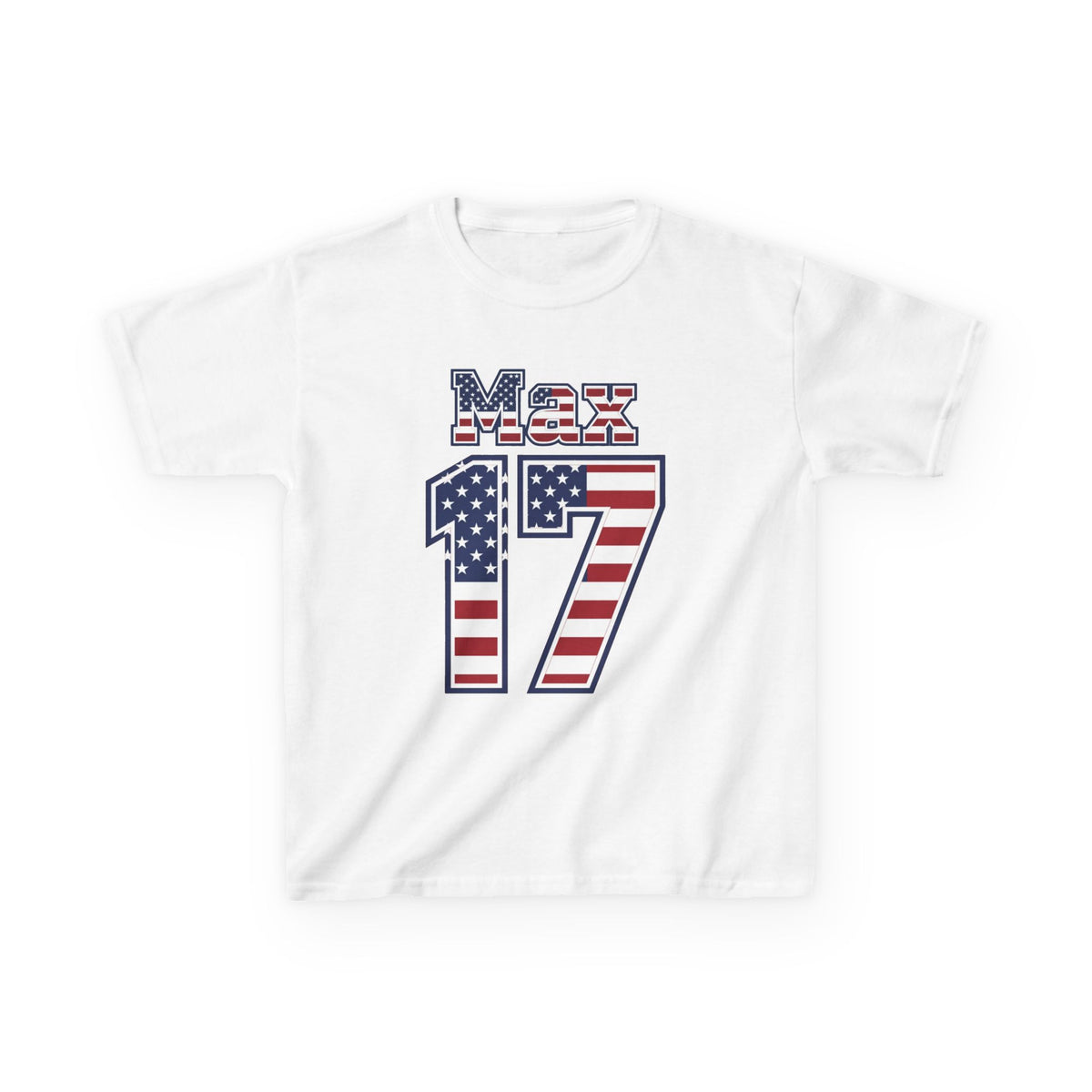 Kids Shirt 'Max 17' American Flag BORO Shirt, Max Arfsten is our Number 17 'Front print'