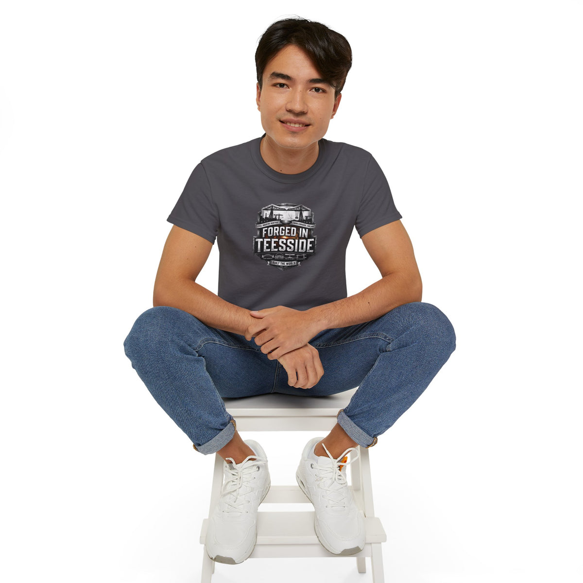 Forged in Teesside Graphic Tee, Industrial England T‑Shirt, Teesside Built The World, British Steel