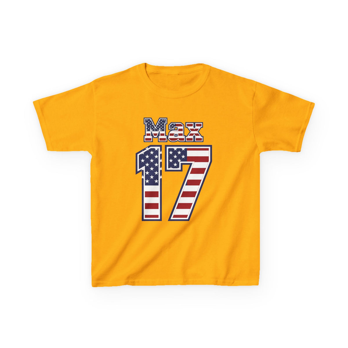 Kids Shirt 'Max 17' American Flag BORO Shirt, Max Arfsten is our Number 17 'Front print'