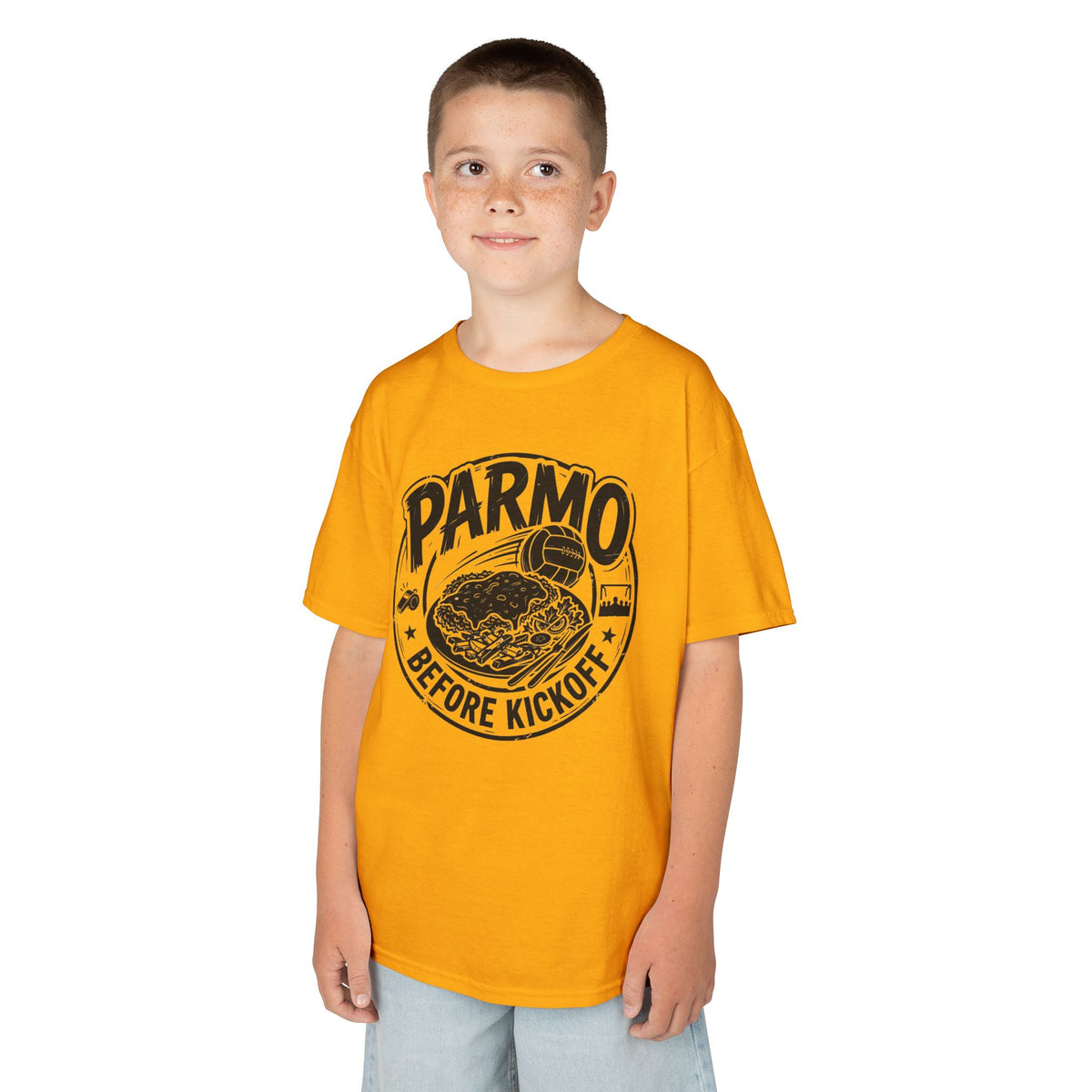 Kids T-Shirt – "Parmo Before Kickoff" Middlesbroughfc Football& Parmo Graphic Tee