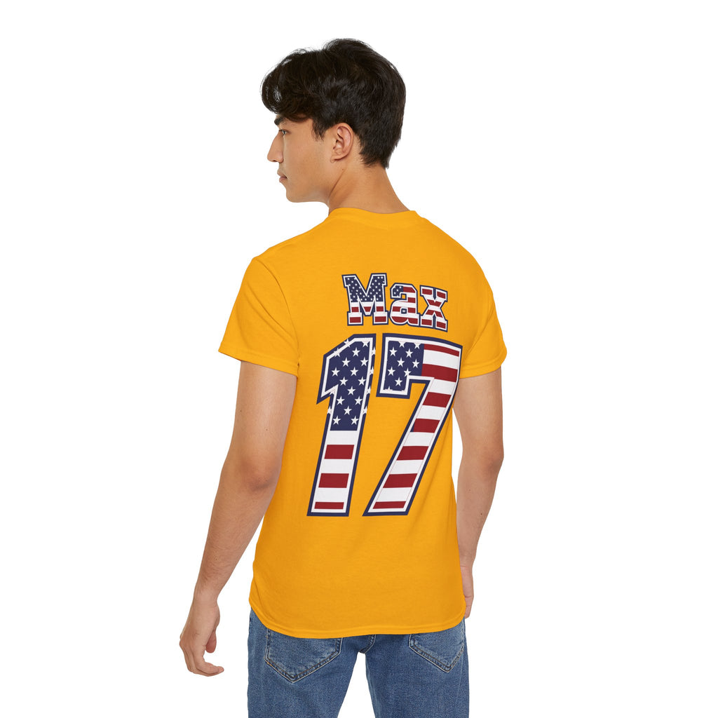 Max Arfsten Number 17 USA Flag Shirt for the BORO 'back print only'