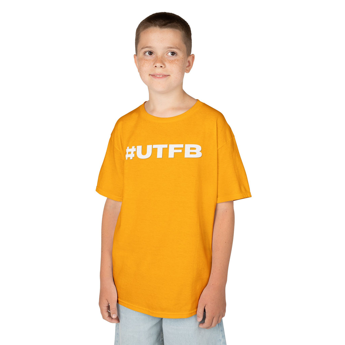 Kids BORO Tee — White #UTFB Graphic Youth T-Shirt