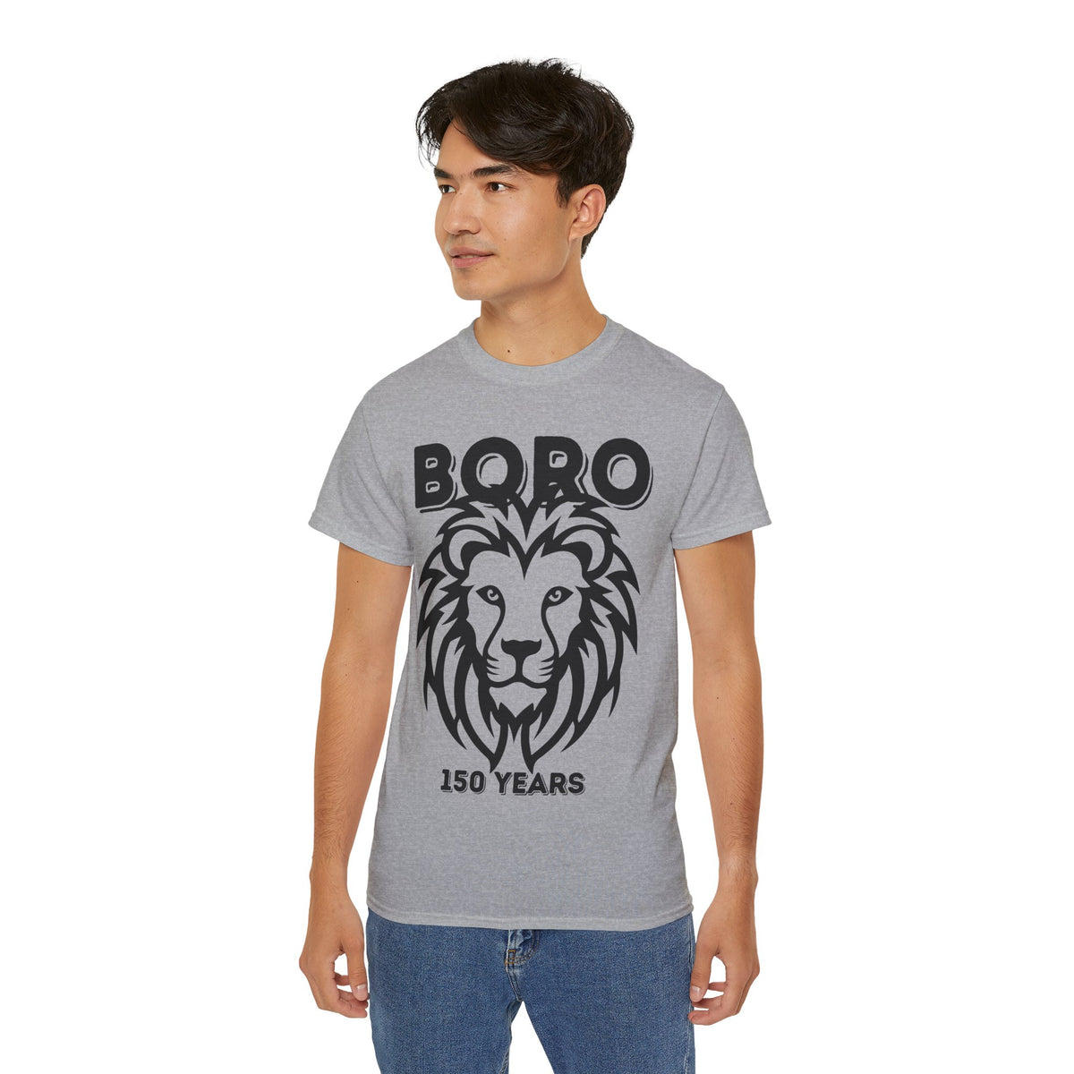 LARGE Black/Red Lion Mascot Tee – BORO 150 Years Commemorative T-Shirt