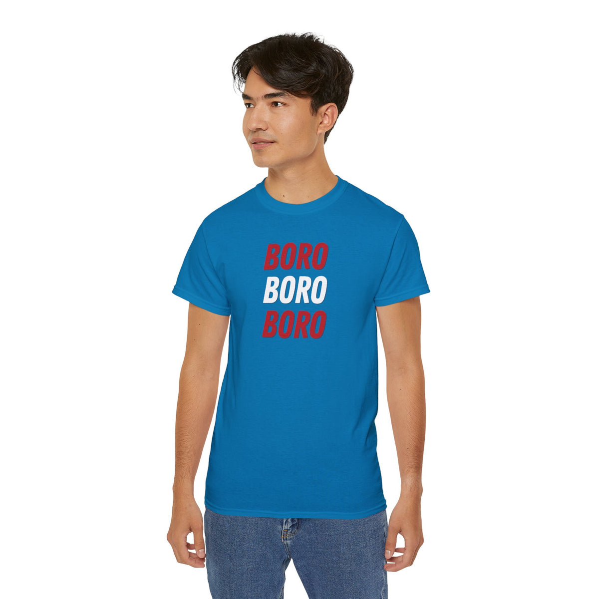 Boro Boro Boro Graphic Tee — Retro Red Logo Cotton T-Shirt