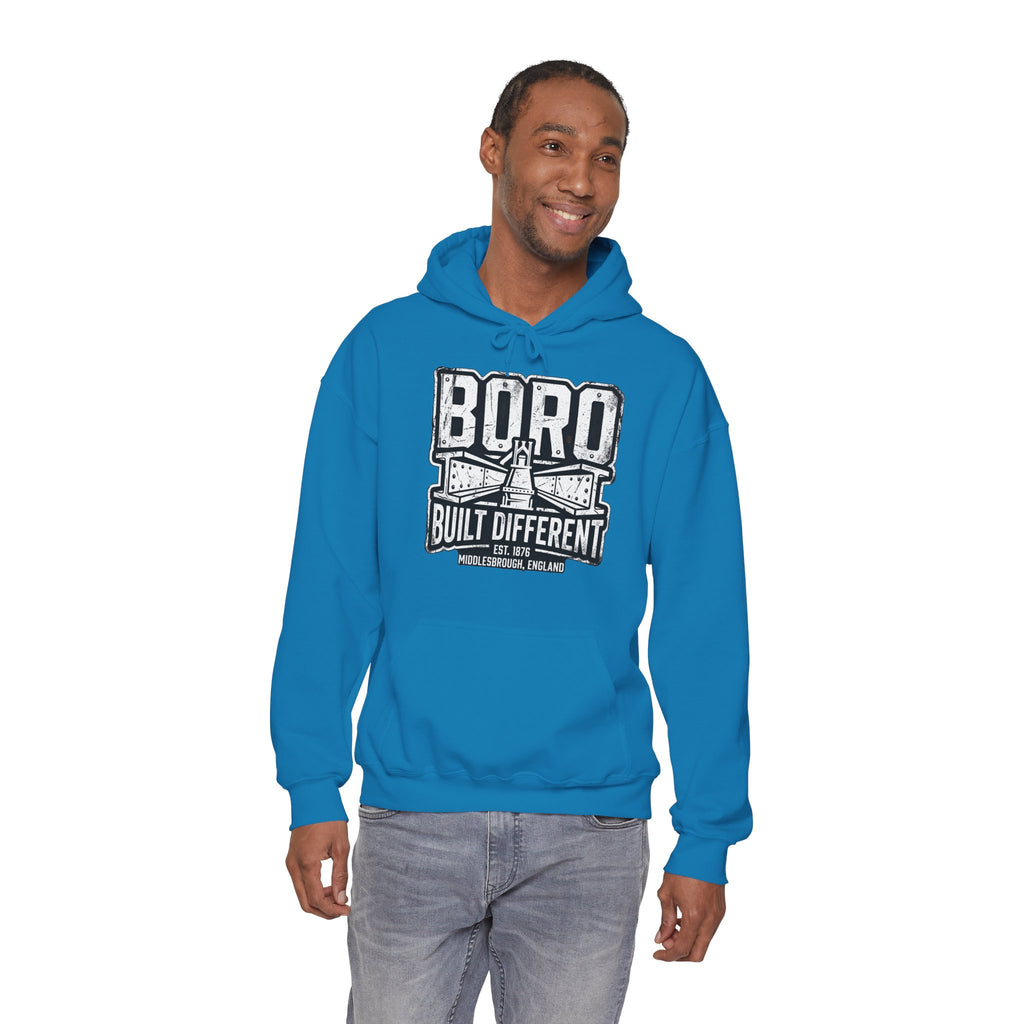 Boro Built Different Hoodie — Middlesbrough Proud Graphic Sweatshirt 'front print'