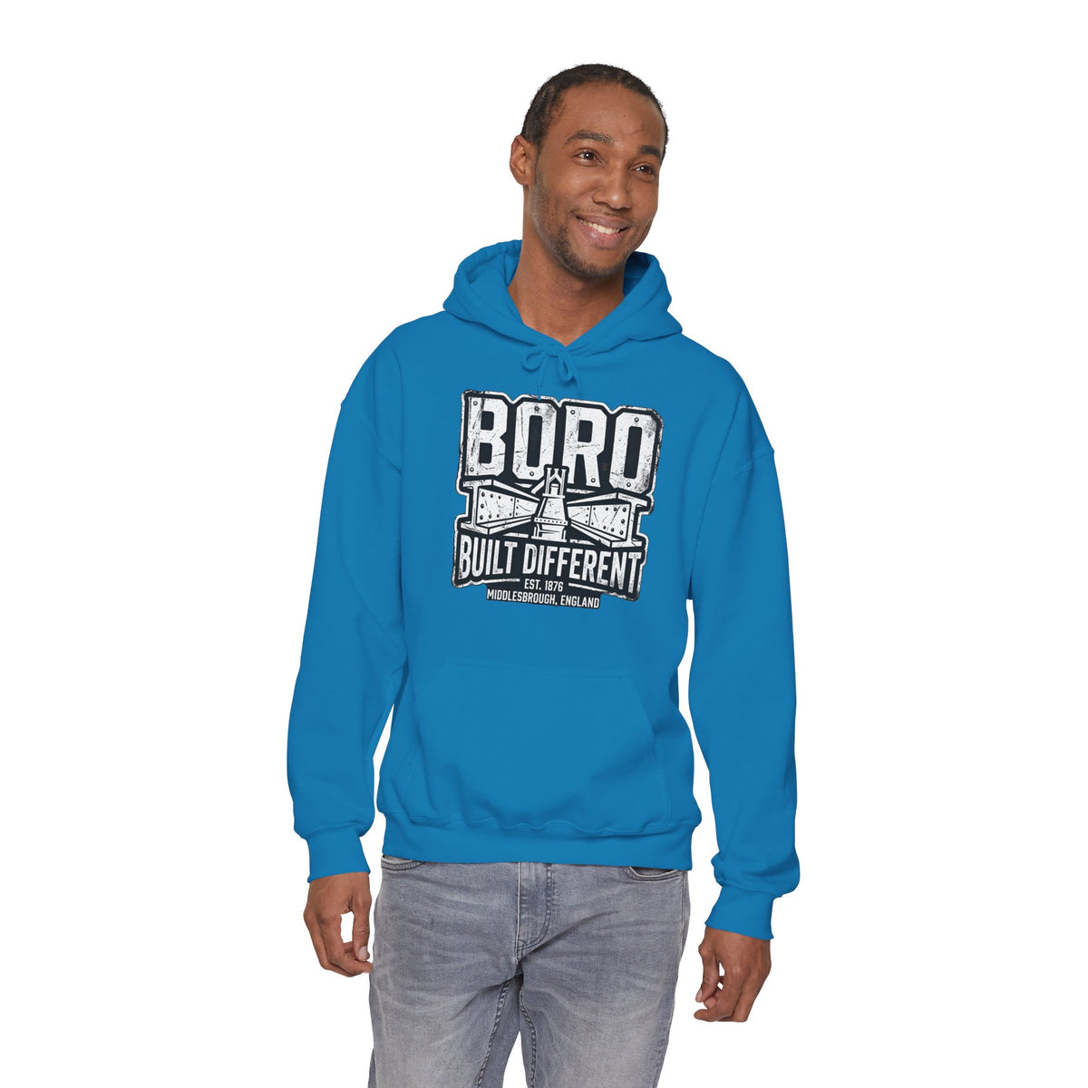 Boro Built Different Hoodie — Middlesbrough Proud Graphic Sweatshirt 'front print'