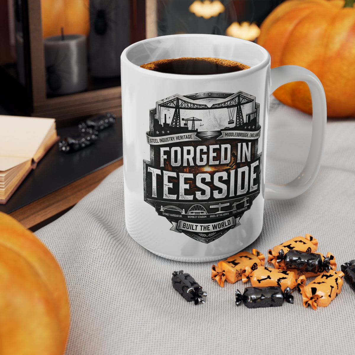Forged in Teesside Ceramic Coffee Mug – 11oz & 15oz Middlesbrough Industrial Heritage Gift