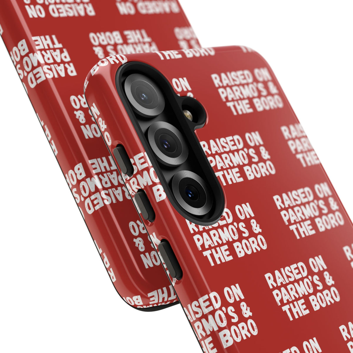 "RAISED ON PARMO'S AND THE BORO" Phone Case — Red Pattern Tough Case