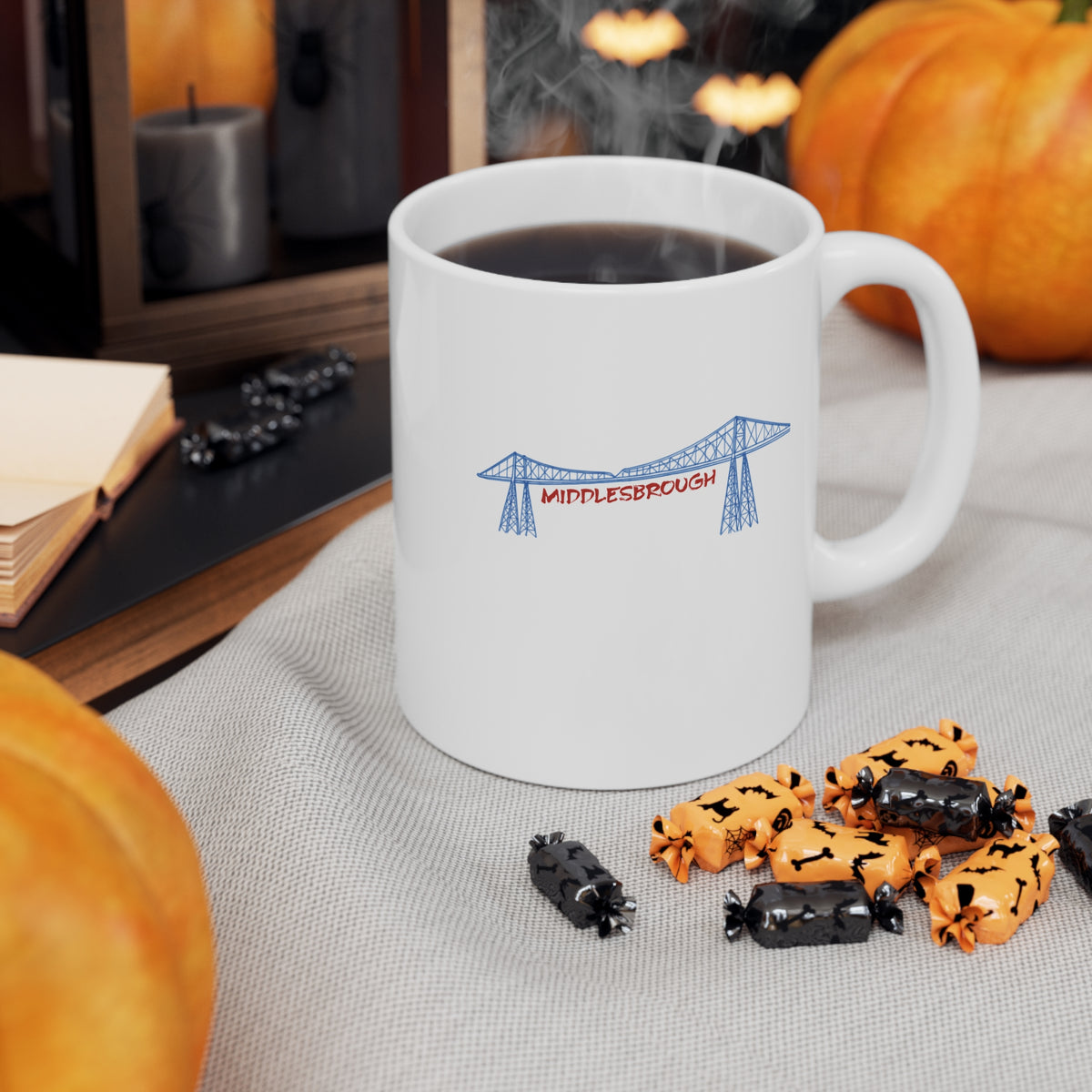 Middlesbrough Transporter Bridge Ceramic Coffee Mug — 11oz & 15oz Souvenir