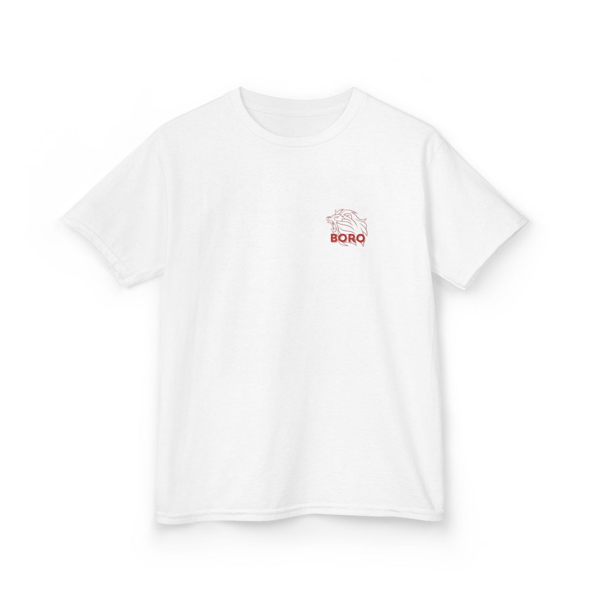 BORO Kids Tee — Cute Red ‘BORO’ Lion Chest Graphic