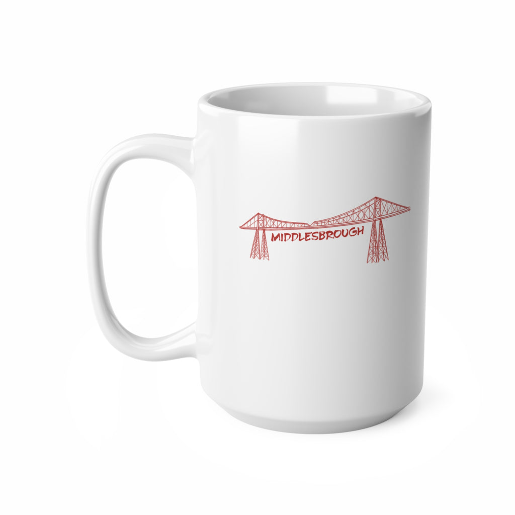 Middlesbrough Transporter Bridge Sketch Ceramic Mug — 11oz & 15oz Coffee Cup