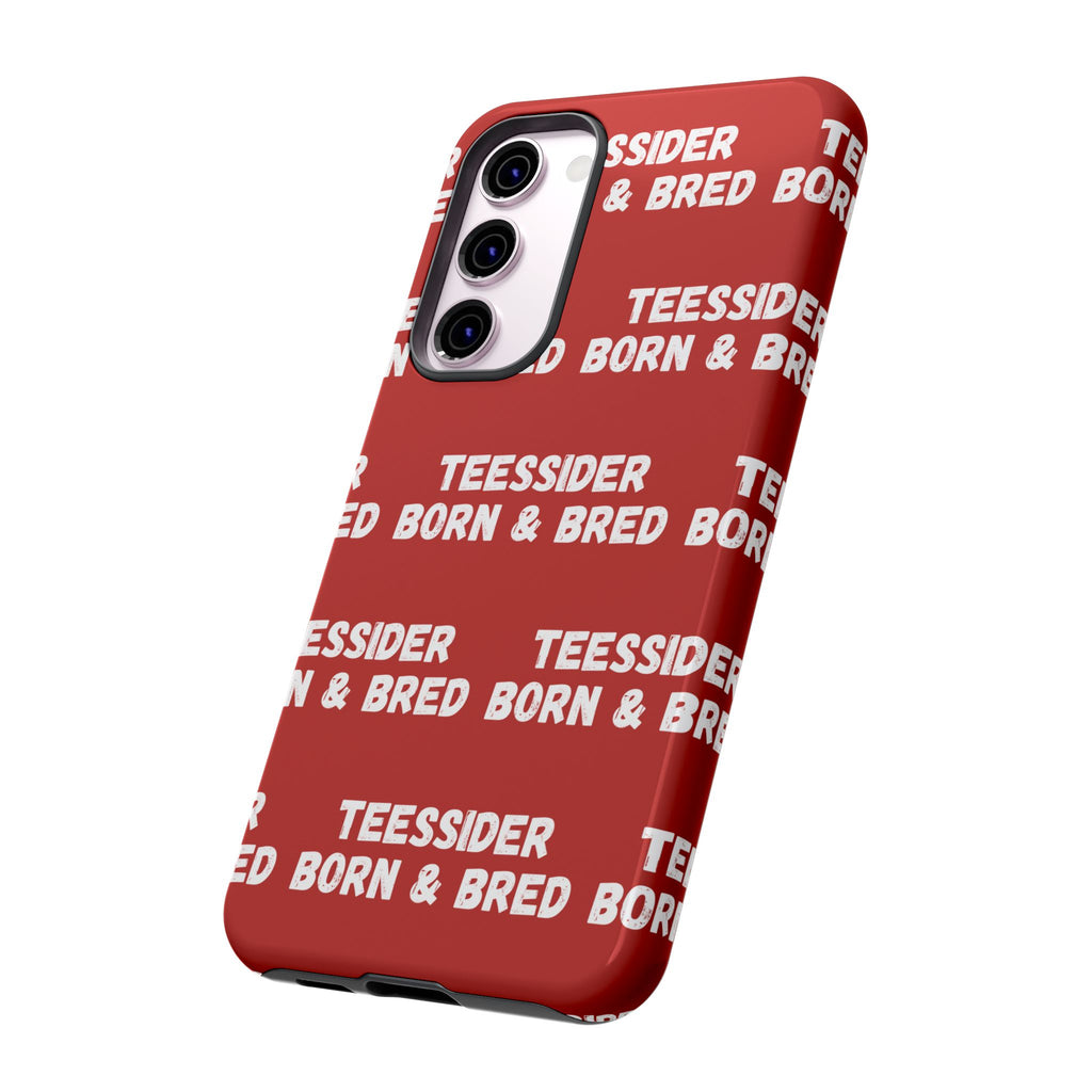 "TEESSIDE BORN & BRED" Phone Case — Red Pattern Tough Case