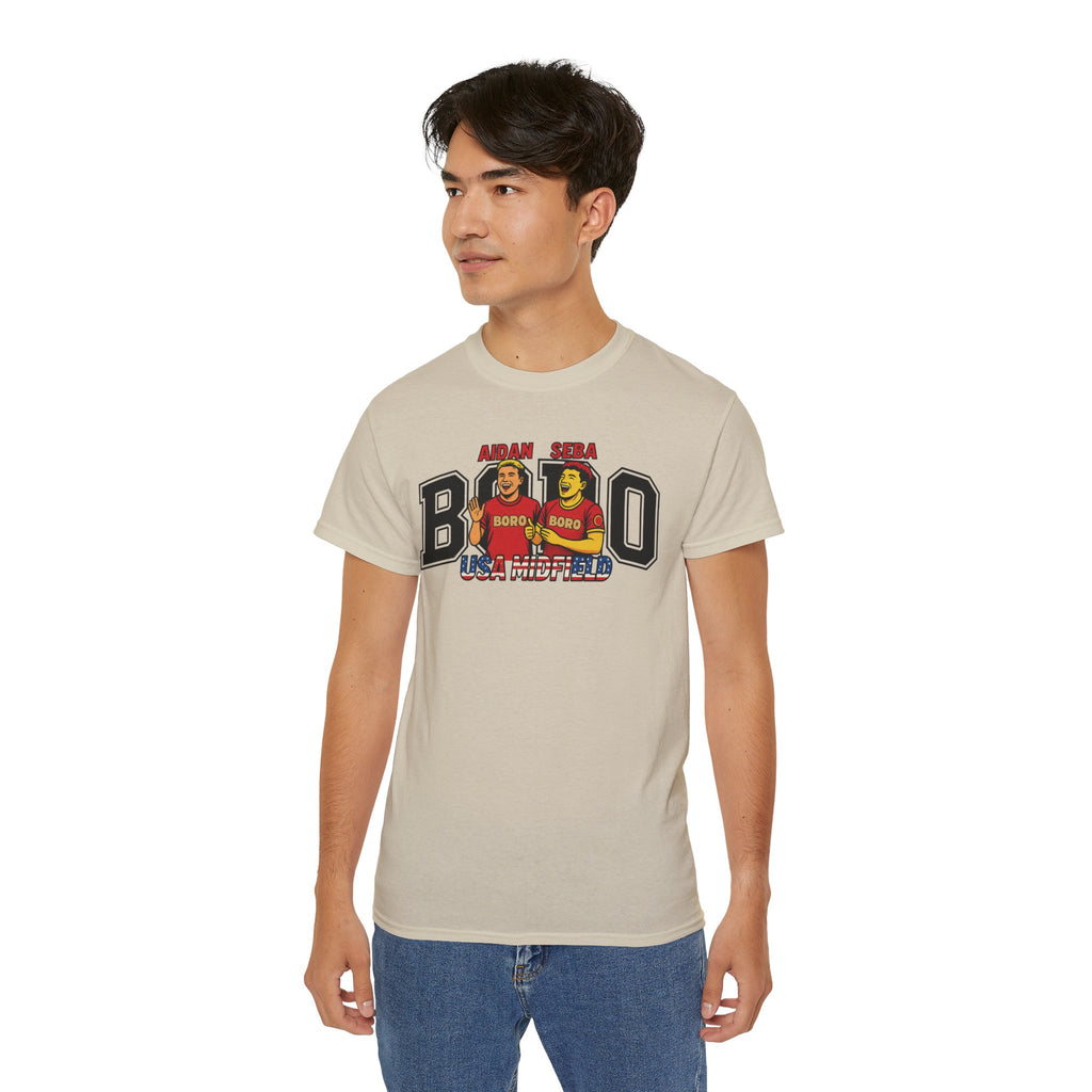 American Midfield — "Aidan & Seba, Boro's USA Midfield" Graphic T-Shirt