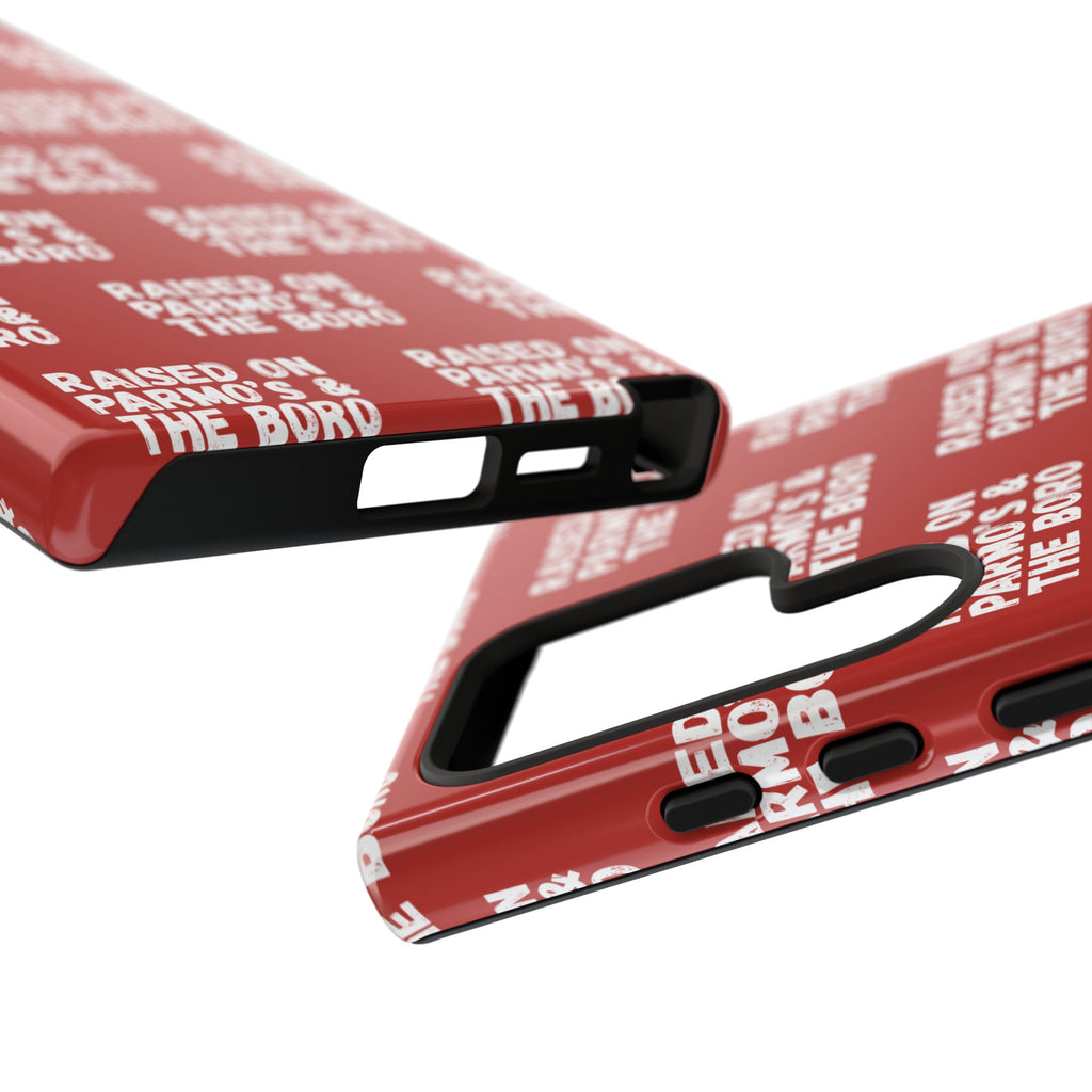"RAISED ON PARMO'S AND THE BORO" Phone Case — Red Pattern Tough Case