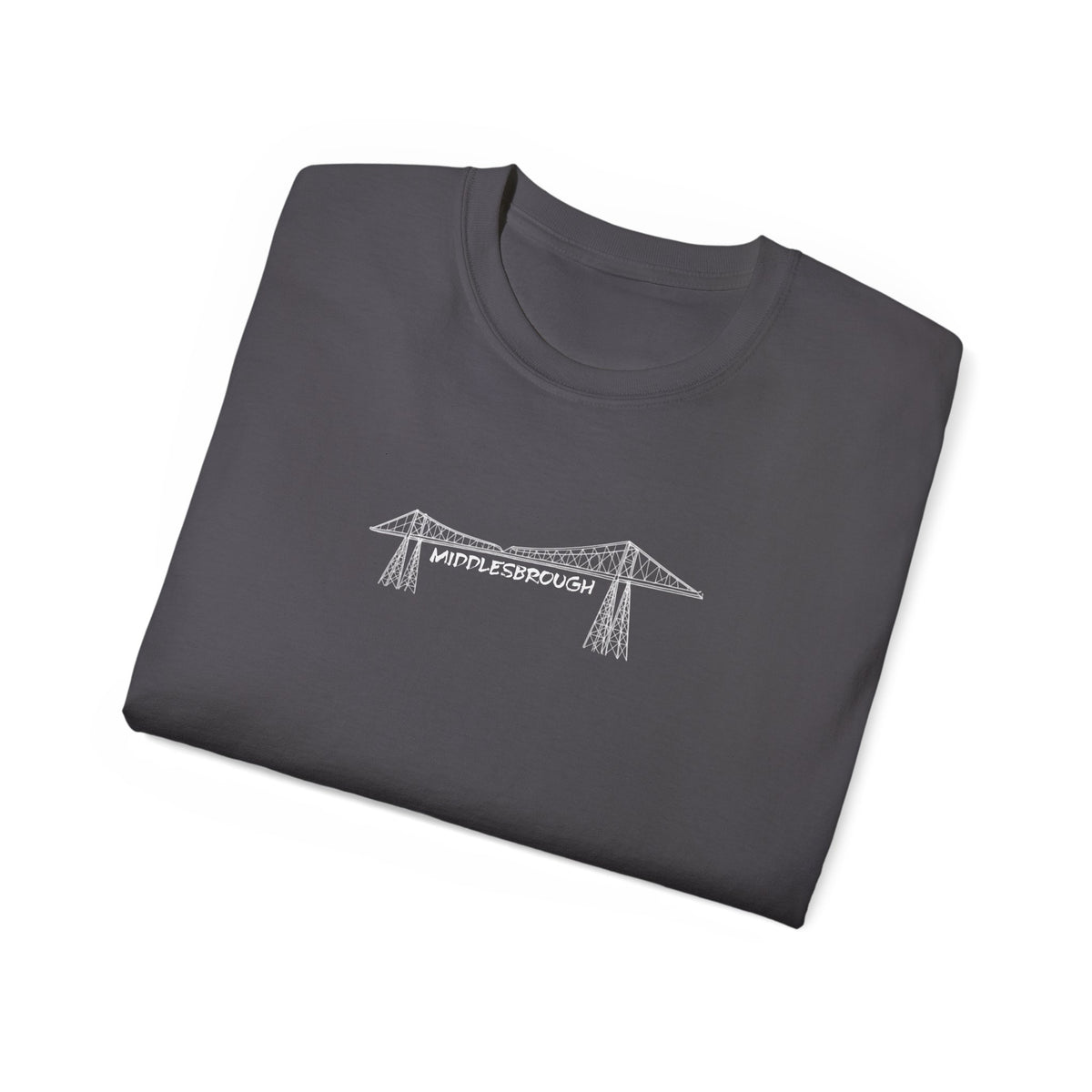 Transporter Bridge Sketch T‑Shirt — Minimalist Hand‑Drawn Middlesbrough Bridge Design
