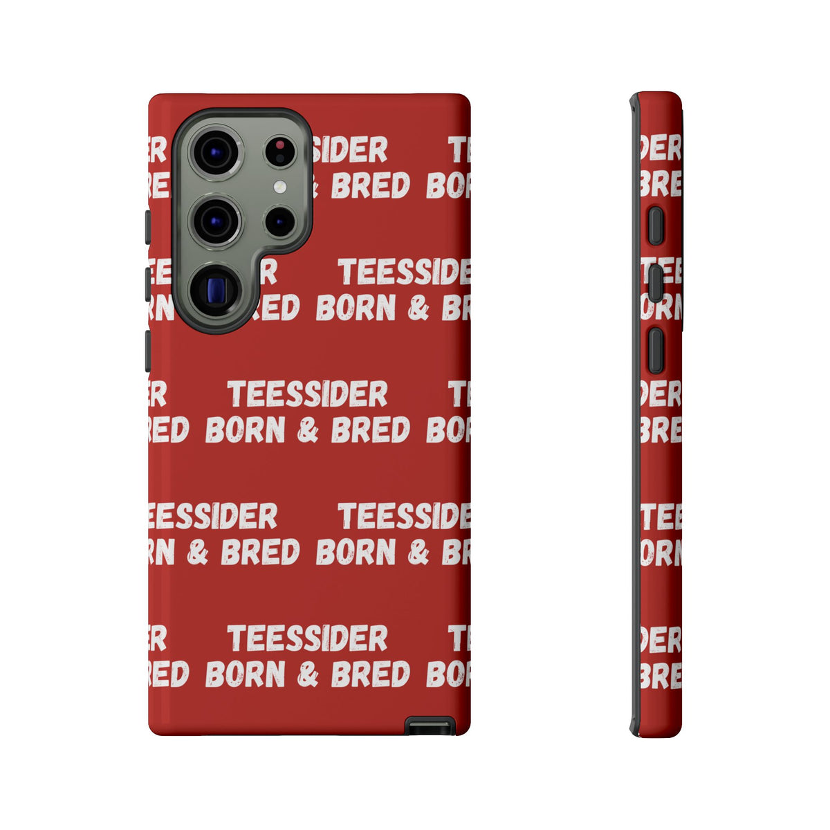 "TEESSIDE BORN & BRED" Phone Case — Red Pattern Tough Case