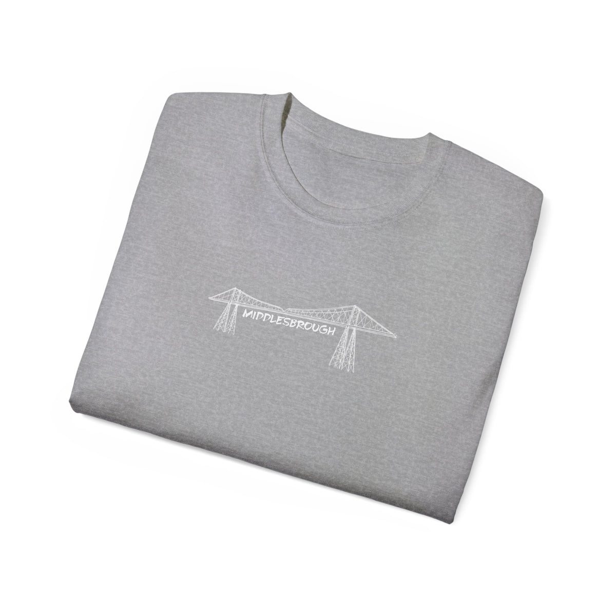 Transporter Bridge Sketch T‑Shirt — Minimalist Hand‑Drawn Middlesbrough Bridge Design