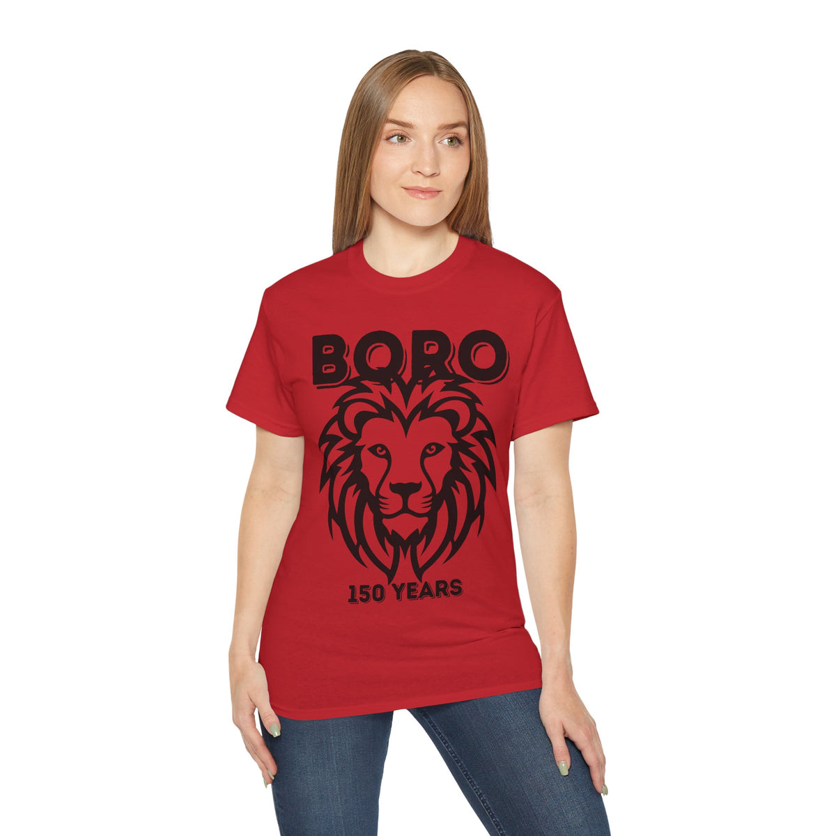 LARGE Black/Red Lion Mascot Tee – BORO 150 Years Commemorative T-Shirt