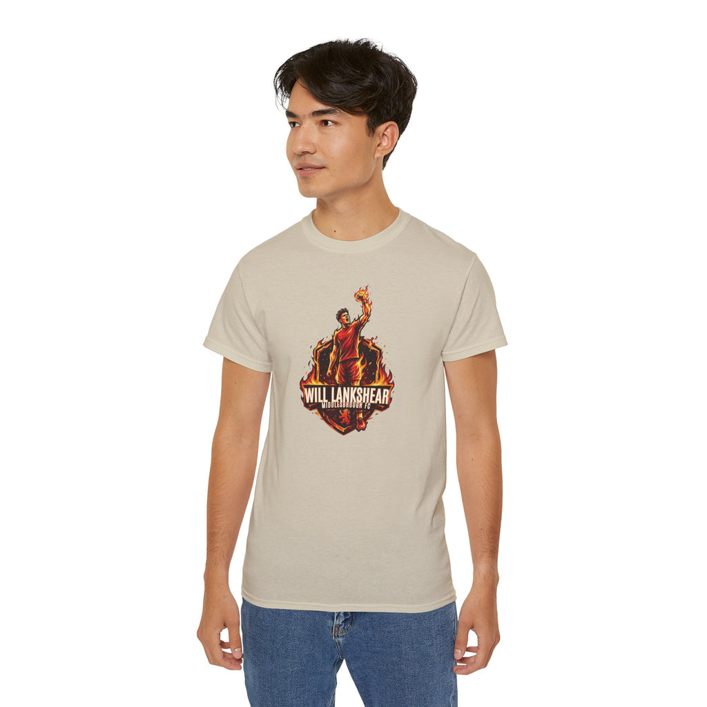 Adult T-Shirt — "Will Lankshear" On Fire Tee Boro, Middlesbroughfc