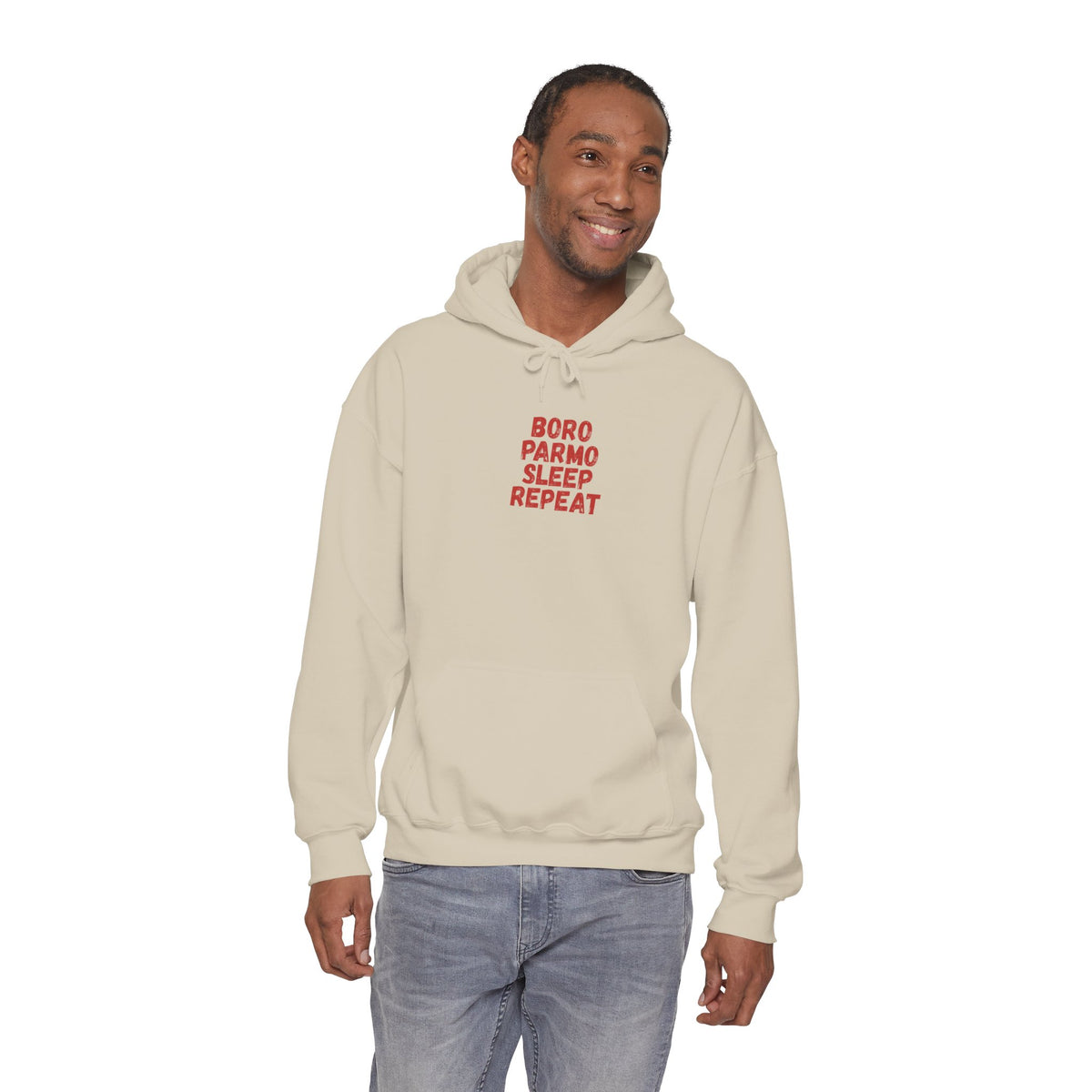 Boro Parmo Sleep Repeat Hoodie — #UTB BORO STYLE - 'front print'