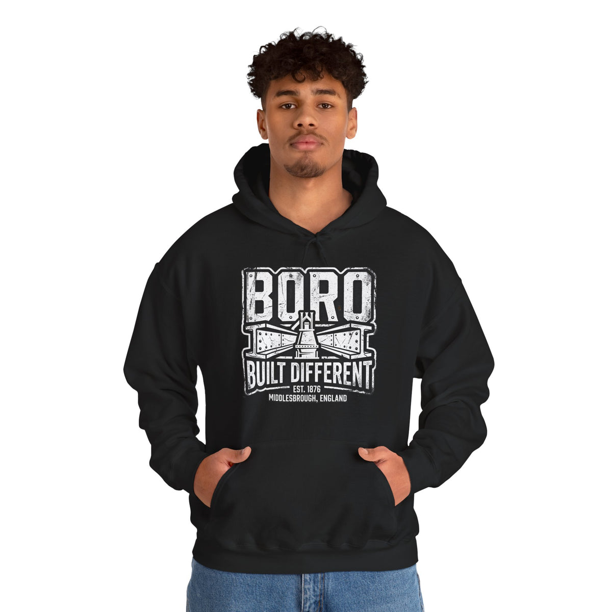 Boro Built Different Hoodie — Middlesbrough Proud Graphic Sweatshirt 'front print'