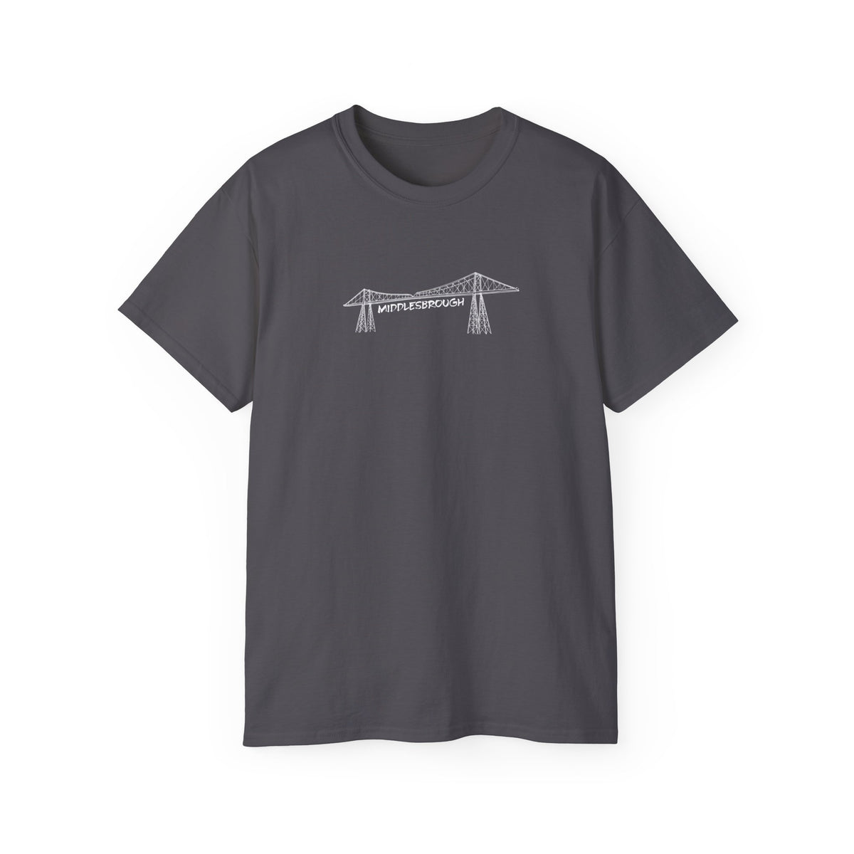 Transporter Bridge Sketch T‑Shirt — Minimalist Hand‑Drawn Middlesbrough Bridge Design