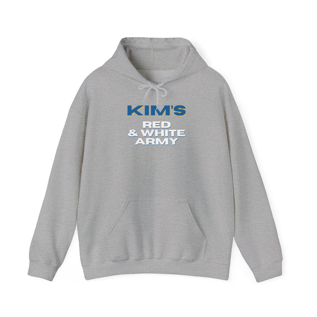 Kim's Red & White Army Hoodie 'front print' only.
