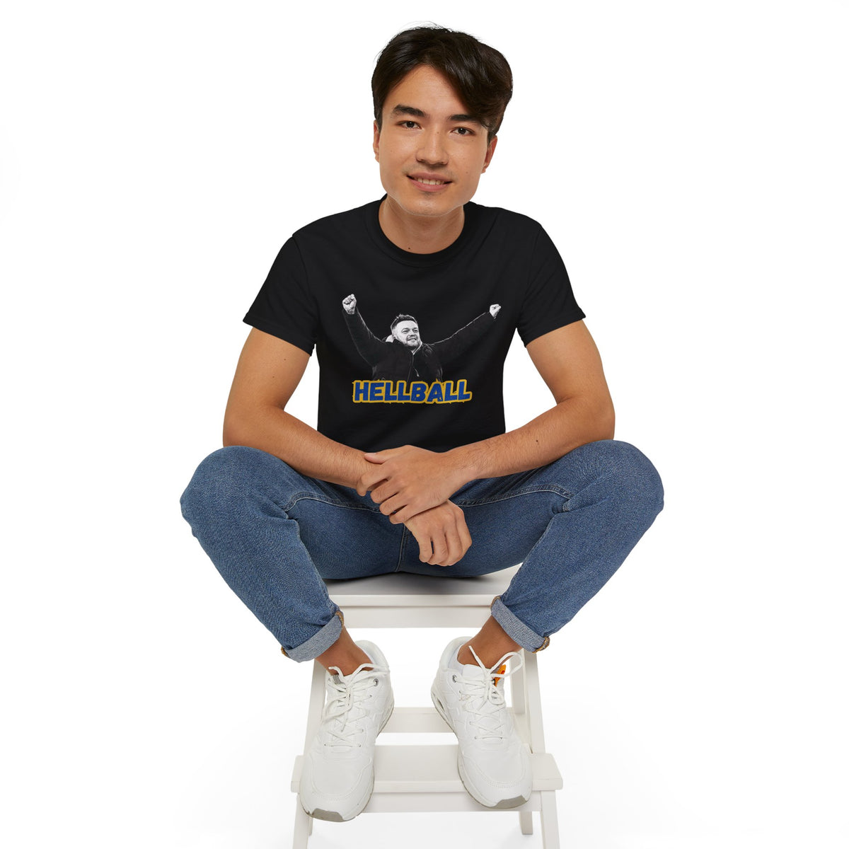 Hellball T‑Shirt — Retro Gaffer Graphic Tee, in Kim we trust