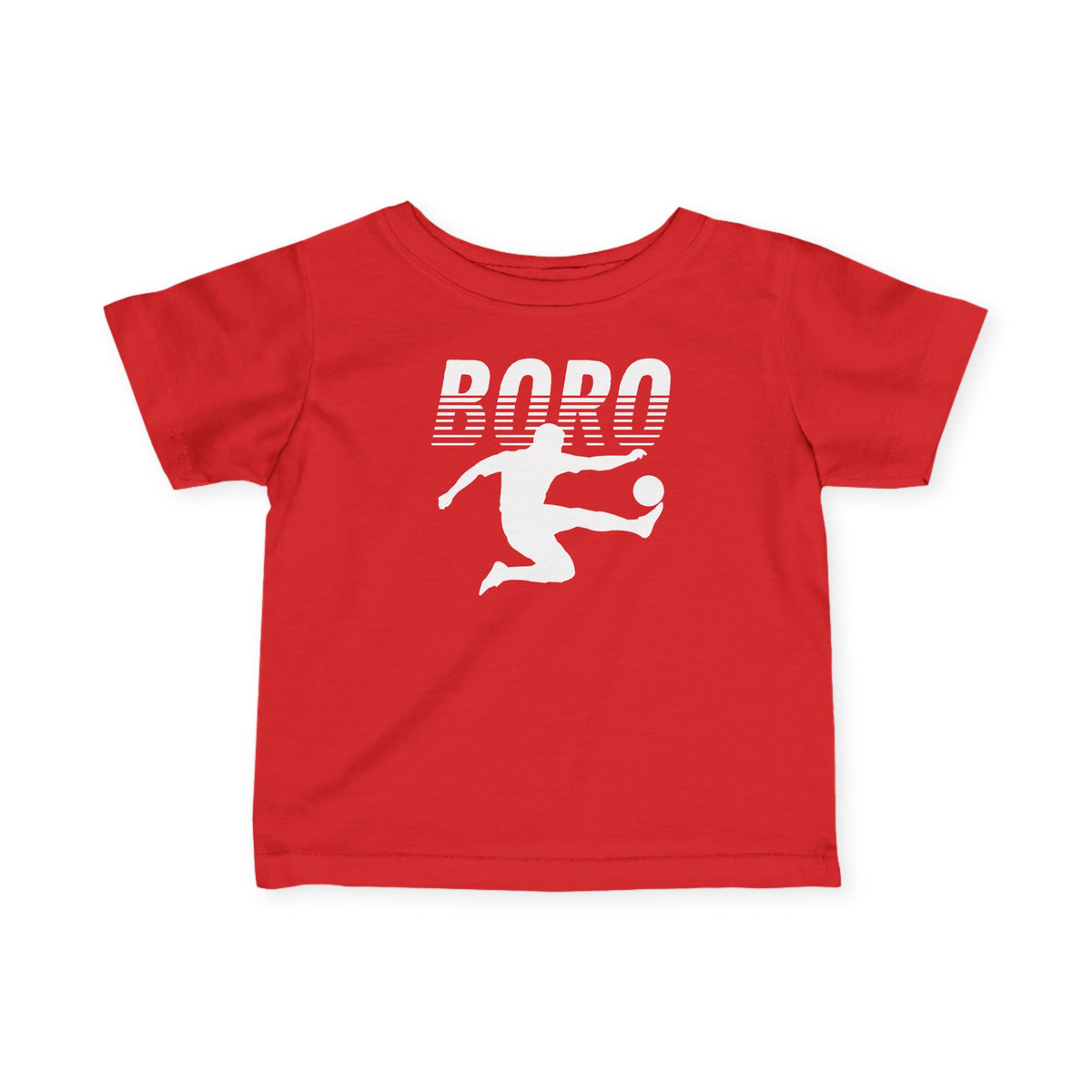 Infant Soccer Tee – 'Boro' Red Kicker Jersey for Baby