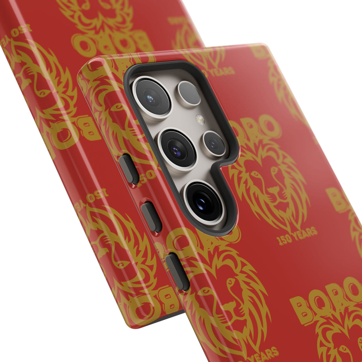 BORO Gold on red Lion Head Phone Case — Red 150 years Pattern Protective Case