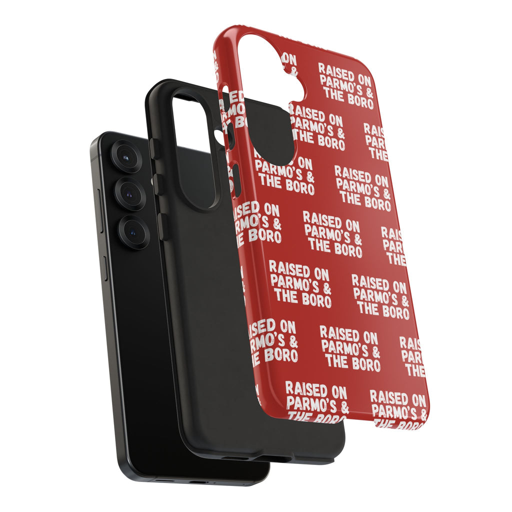 "RAISED ON PARMO'S AND THE BORO" Phone Case — Red Pattern Tough Case