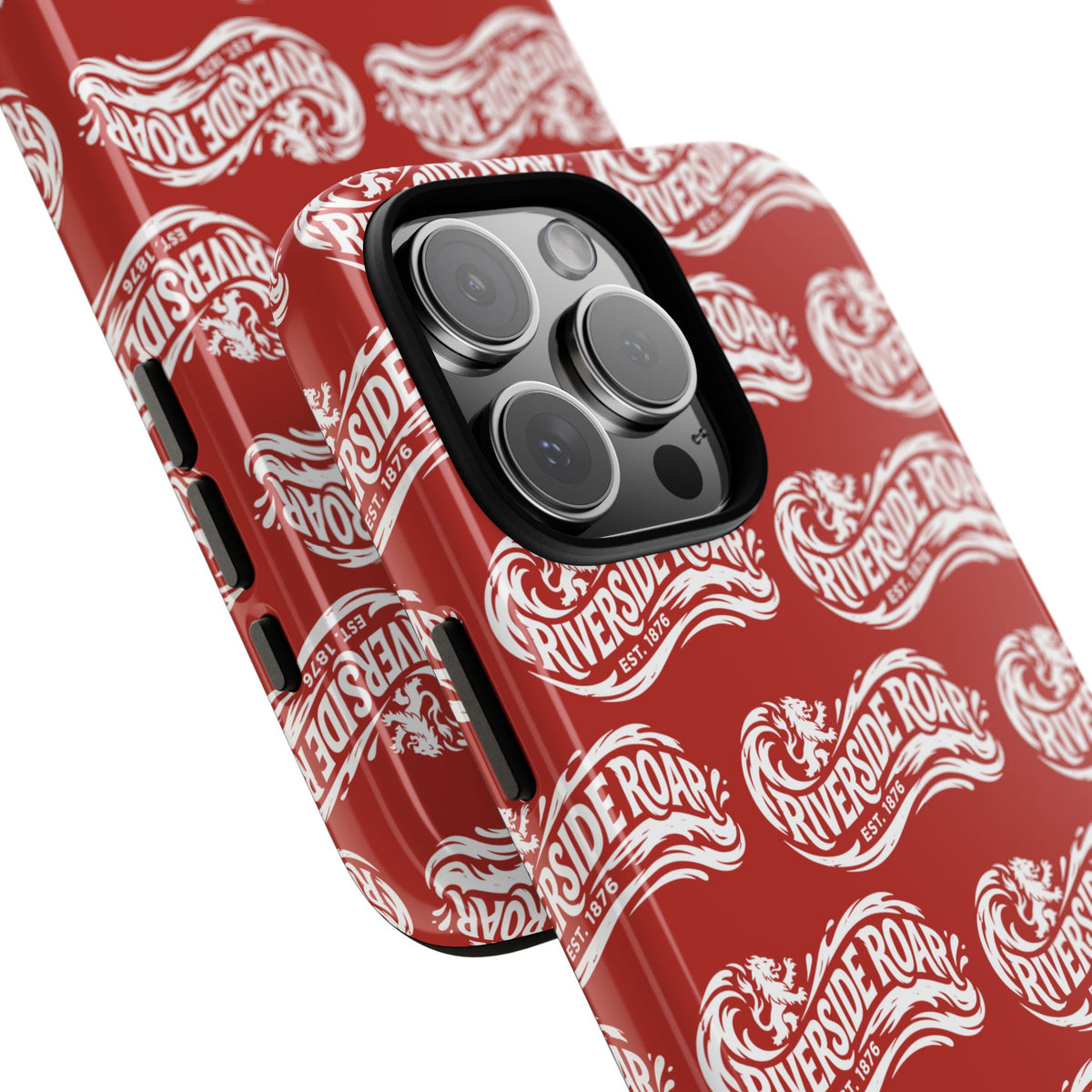 Riverside Roar Patterned Tough Case (White on Red) iPhone & Samsung