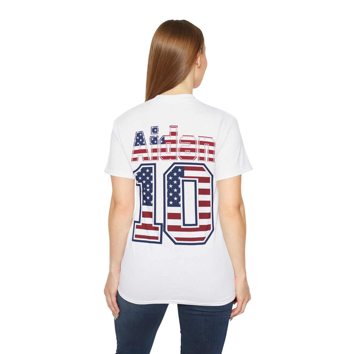 Aidan Morris Number 10 USA Flag Shirt for the BORO 'back print only'