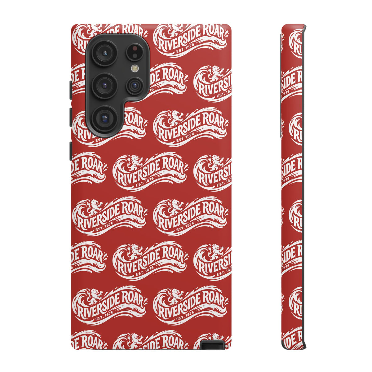 Riverside Roar Patterned Tough Case (White on Red) iPhone & Samsung