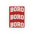 BORO Hardcover Journal — Red Collegiate Notebook for Students & Fans (blank sheets)