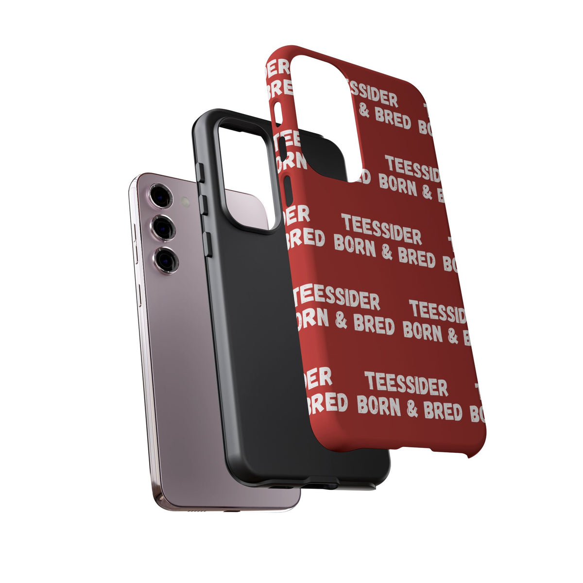 "TEESSIDE BORN & BRED" Phone Case — Red Pattern Tough Case