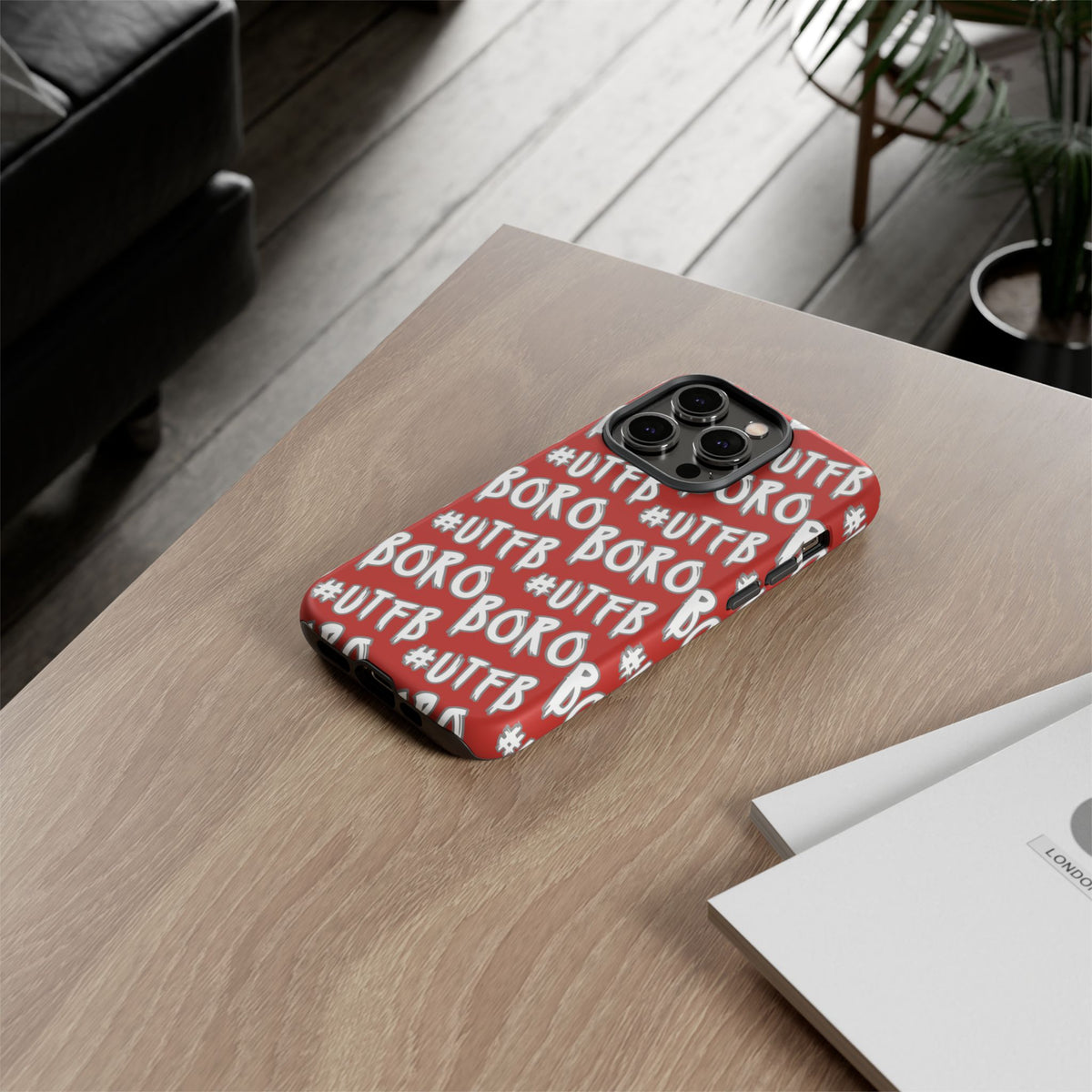 Phone Case — Red #UTFB BORO Pattern Protective Case