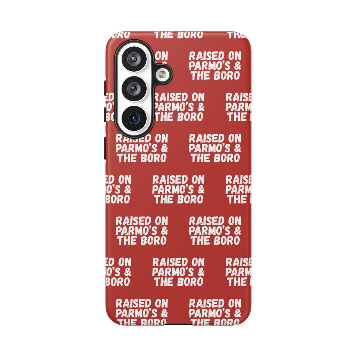 "RAISED ON PARMO'S AND THE BORO" Phone Case — Red Pattern Tough Case