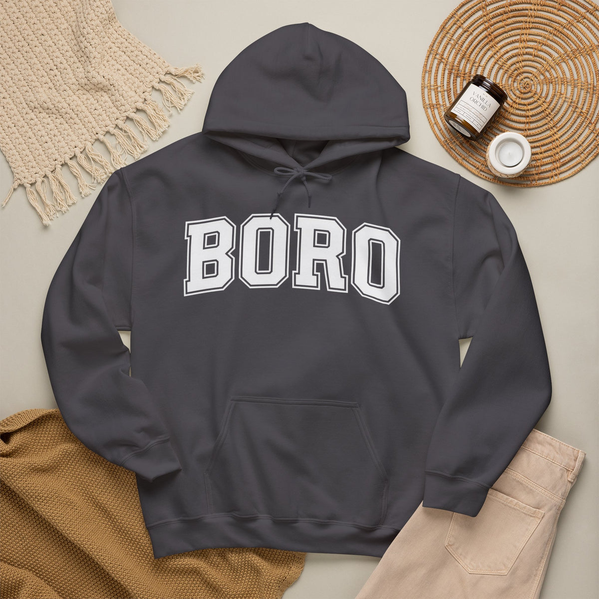 Uni BORO Style Hoodie 'front print' only.