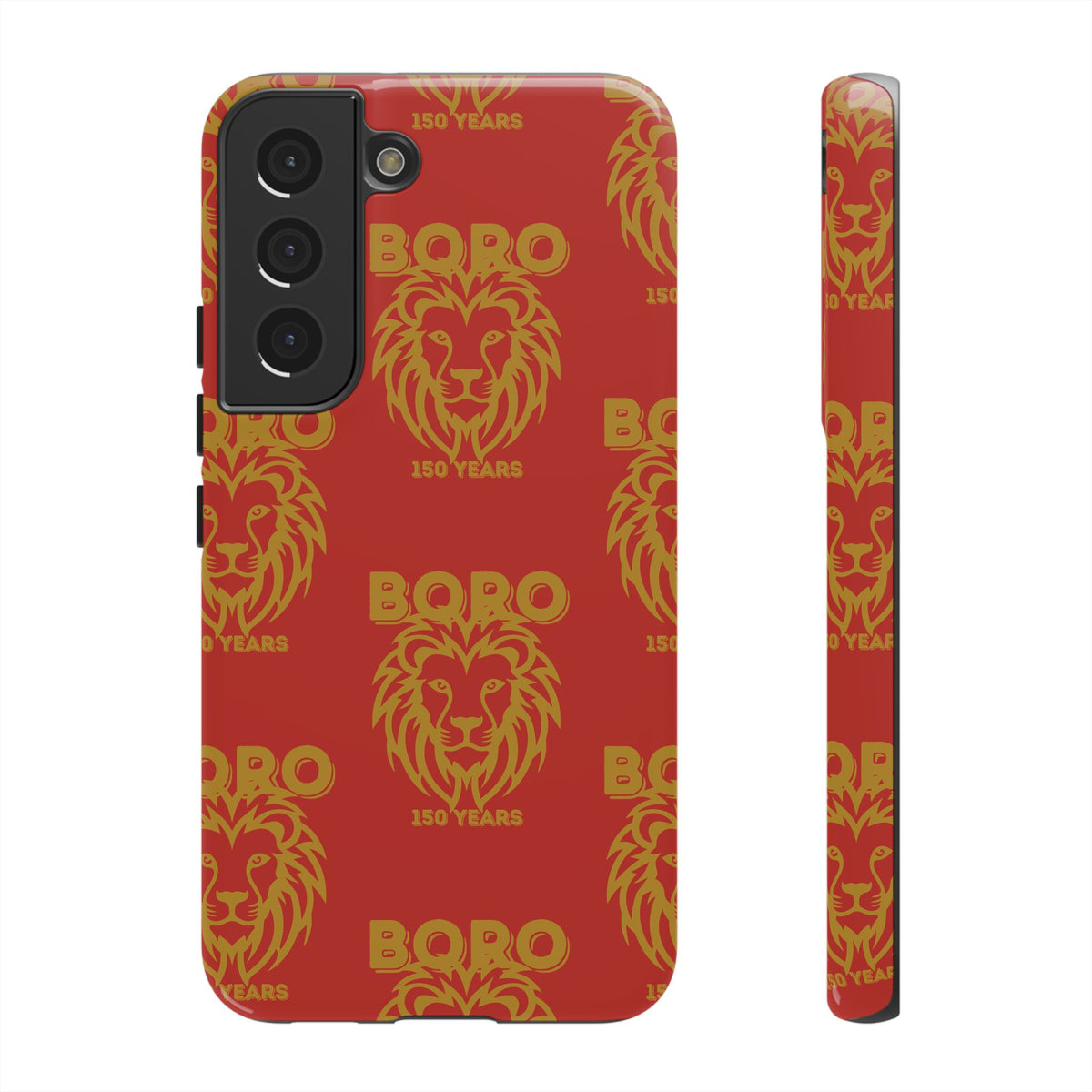 BORO Gold on red Lion Head Phone Case — Red 150 years Pattern Protective Case