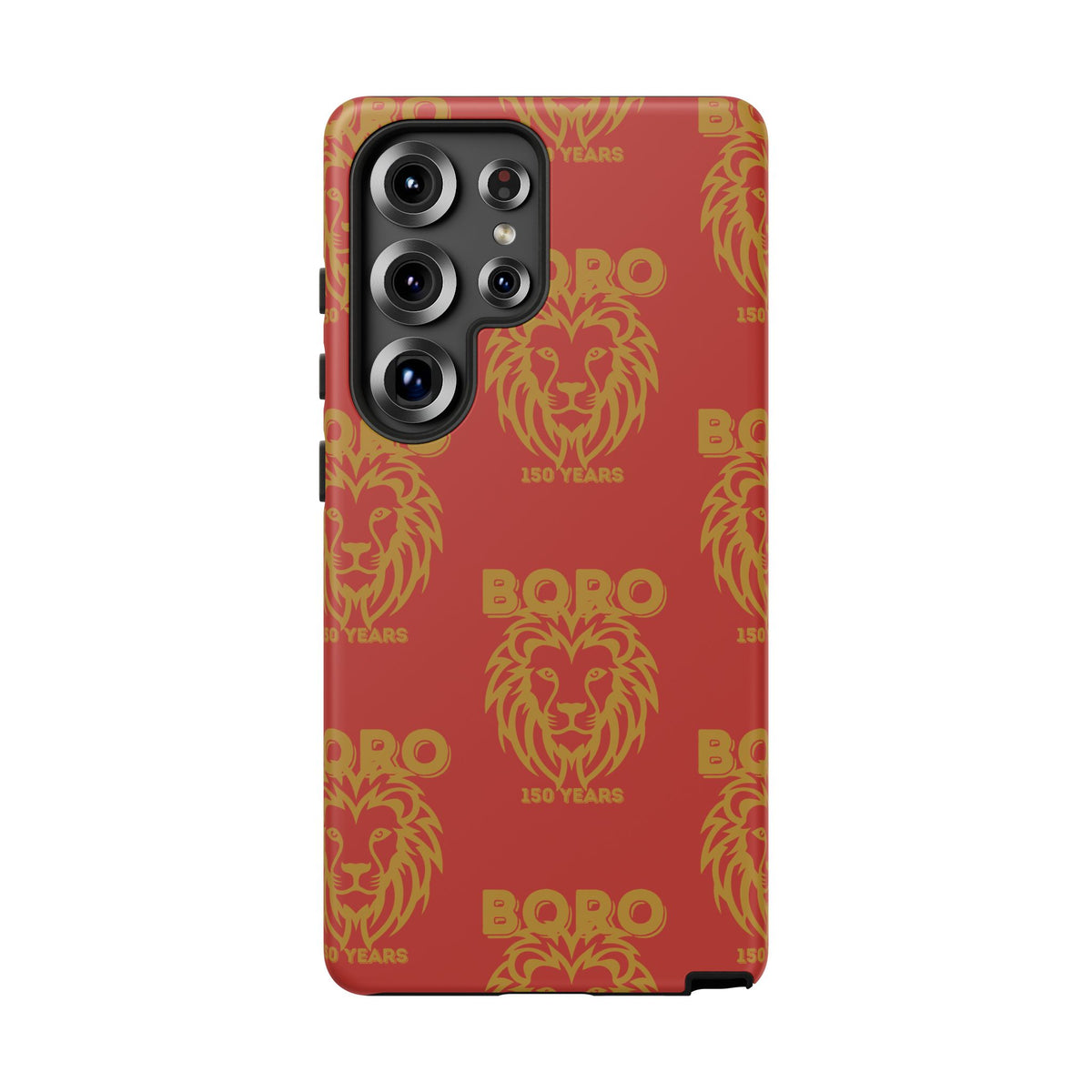 BORO Gold on red Lion Head Phone Case — Red 150 years Pattern Protective Case