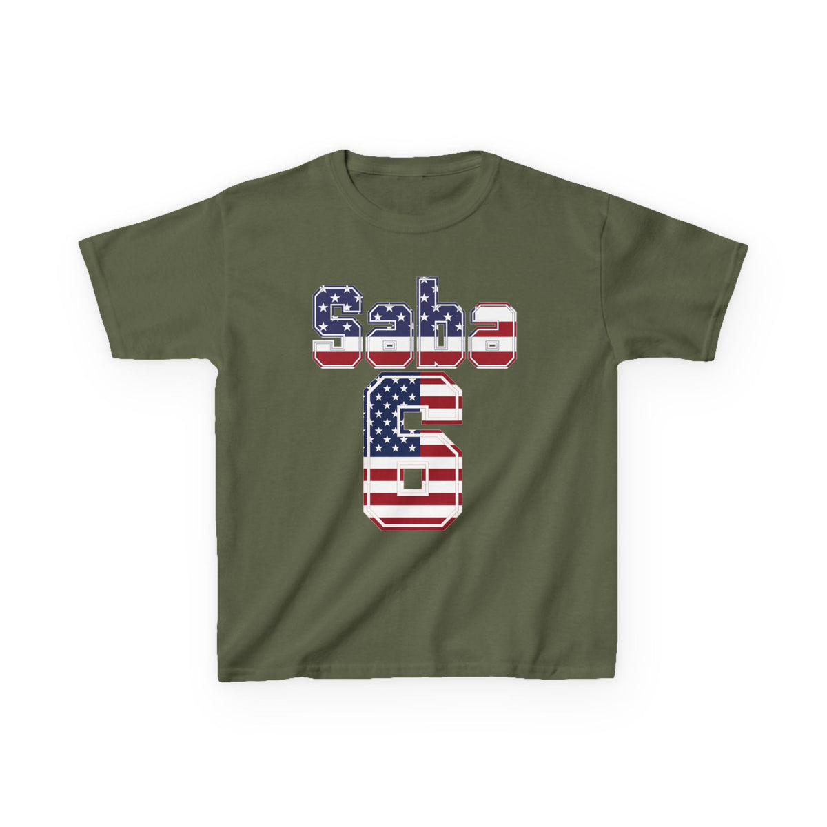 Kids Shirt 'Saba 6' American Flag BORO Shirt, Sabastian Berhalter is our Number 6 'Front print'