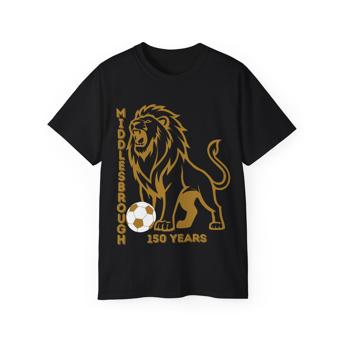 GOLD Middlesbrough 150 Years Lion Football T-Shirt