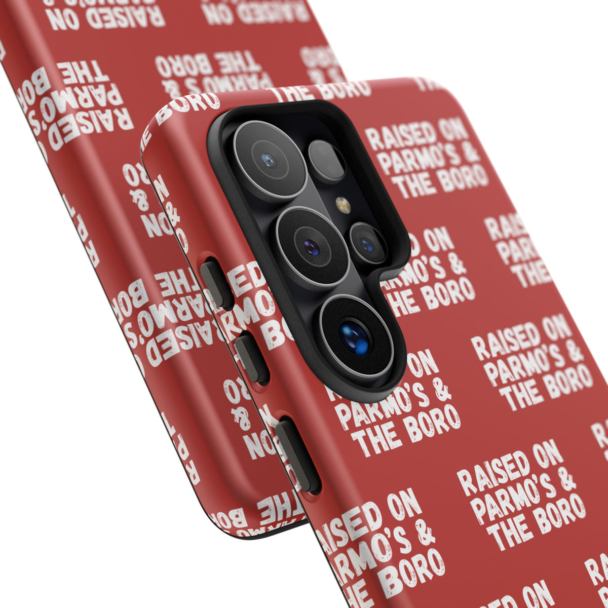 "RAISED ON PARMO'S AND THE BORO" Phone Case — Red Pattern Tough Case