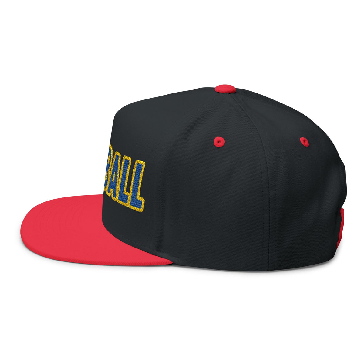 BORO Flat Bill Cap — Embroidered 'HELLBALL' Bold Font Snapback Hat